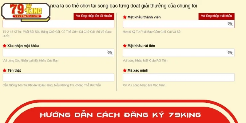 Cách đăng ký 79KING nhanh chóng, dễ dàng chỉ với vài bước
