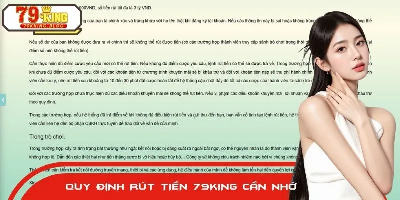 Lưu ý quy định khi rút tiền 79KING đảm bảo yêu cầu được xử lý nhanh chóng